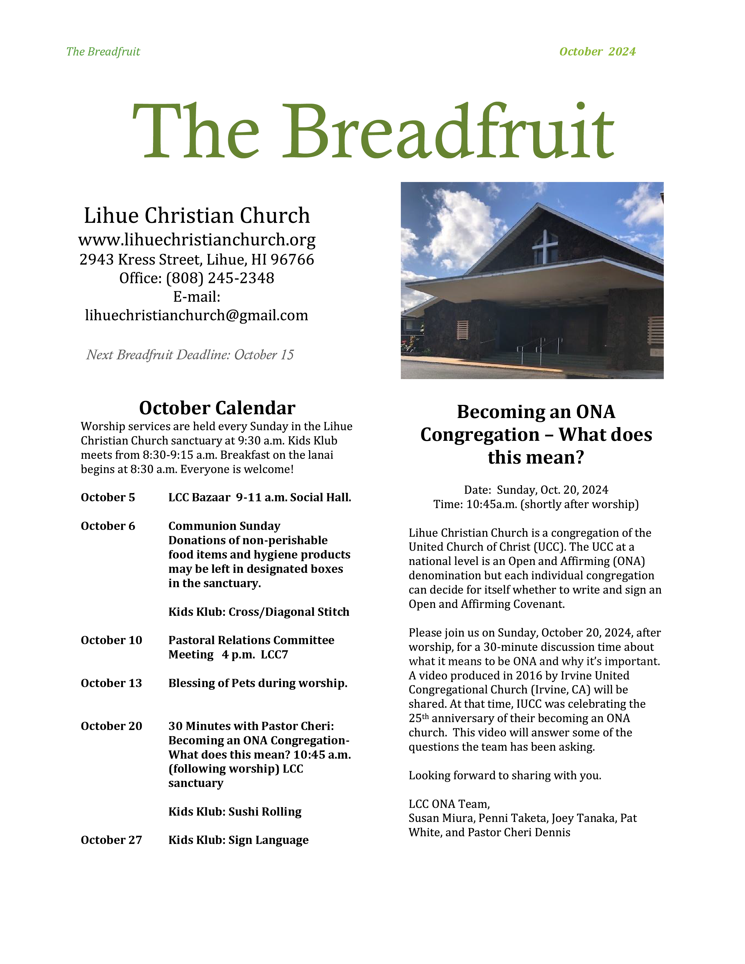 The Breadfruit October 2024 page 1